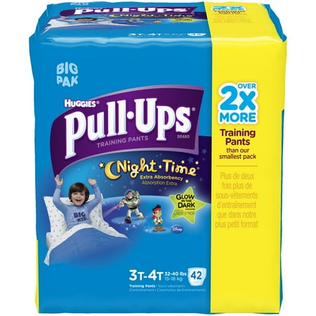 HUGGIES Pull-Ups Boys' Training Pants Night Time Extra Absorbency, Big Pak, (Choose Your Size)