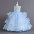 thumbnail image 4 of Vestido de malla para niña, vestido de princesa, vestido de noche de alta gama para cumpleaños de niña de flores, 4 of 6