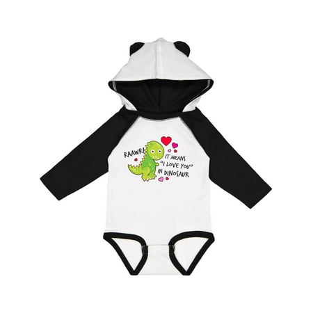 

Inktastic I love you in Dinosaur! RAAWR with Hearts Gift Baby Boy or Baby Girl Long Sleeve Bodysuit
