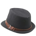 thumbnail image 6 of ZQUUVOU Fedora Hat Men Felt Panama Jazz Hat Women Classic Manhattan Structured Trilby Hat Short Brim Vintage Fedora Hat Band Black, 6 of 7