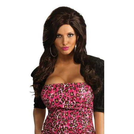 SNOOKI jersey shore brown brunette long hair WIG adult womens halloween costume