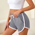 thumbnail image 2 of KHONTS Women's Athletic Shorts Running Color Block Mini Shorts Gym Home Pjs Pants with Pockets and Drawstring Grey M, 2 of 7