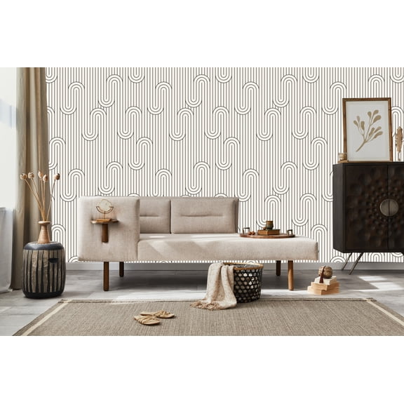 MuralsPrint Boho Geometric Shapes Removable Peel and Stick Wallpaper, Decorative Wall Decals, 10 Ft x 24 In