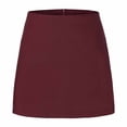 thumbnail image 2 of Women's Skirts with Built in Shorts Solid Color Zipper Side Slit Basic Versatile Stretchy Casual Business Maxi Skirt for Women Office Wear, 2 of 5
