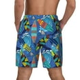 thumbnail image 3 of Kdxio Hawaiian Style Print Men's Swim Trunks with Compression Liner 7 Inch Inseam Quick Dry Swim Shorts, 3 of 7