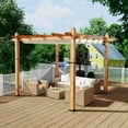 thumbnail image 6 of WildBreak Outdoor Pergola 10 x10 Feet, Wood Grain Metal, with Retractable Canopy, Off-white, 6 of 6