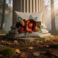 thumbnail image 2 of JWH 3D Handmade Flower Autumn Decorative Pillow Covers 18x18inch Farmhouse Decorative Pillow Case for Home Decor Orange, 2 of 9