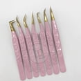 thumbnail image 1 of Pinzas Hello Kitty con recubrimiento en polvo rosa, punta chapada en oro sólido, pinzas de extensión de pestañas de alta calidad, oferta al mejor precio, 1 of 3