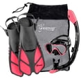 thumbnail image 1 of Seavenger Aviator Diving Kit/Snorkeling Set | Kids and Adults (Black Silicone/Coral Pink, S/M), 1 of 3