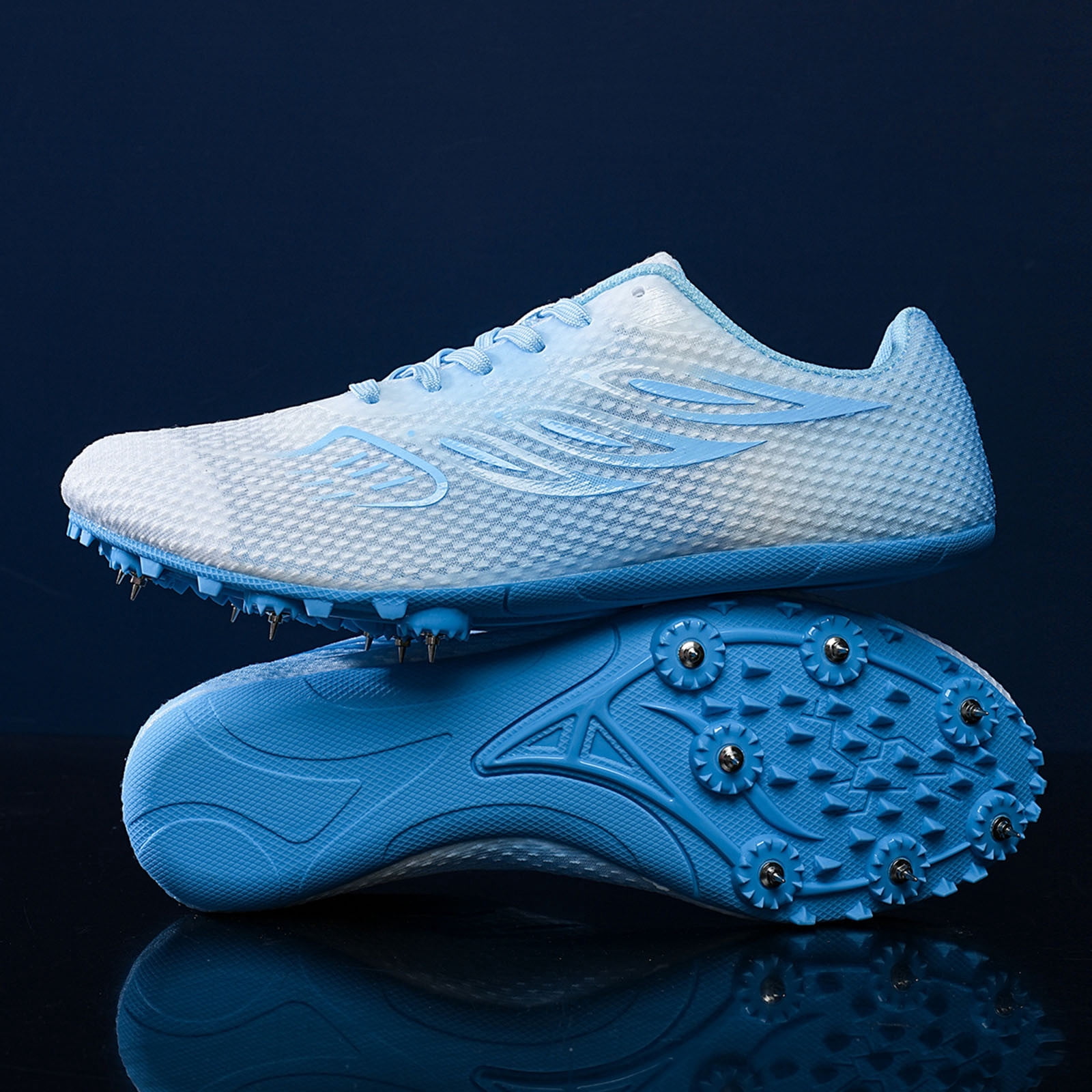 Win s Way Men's Track and Field Sprint Shoes, 8-Nails Professional Athletic Running Sneakers