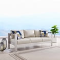 thumbnail image 4 of Lounge Sofa, Aluminum, Metal, Steel, Silver Beige, Modern Contemporary Urban Design, Outdoor Patio Balcony Cafe Bistro Garden Furniture Hotel Hospitality, 4 of 10