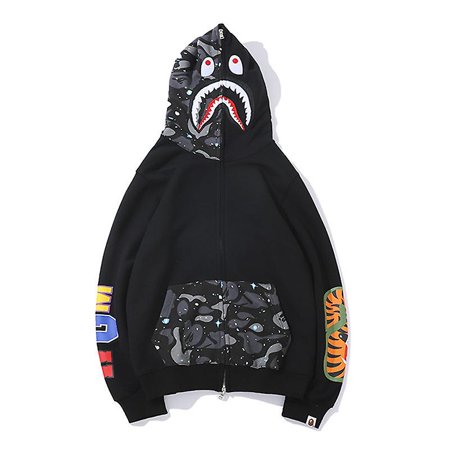 Shark Ape Bape Hoodie Camo Print Polyester Sweater Casual Loose Zip Hoodie  Jacket For Men Women Raoliang | Walmart Canada