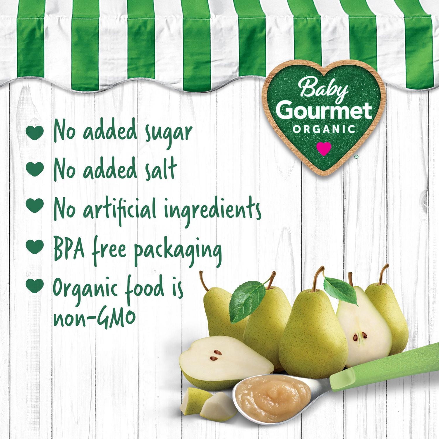 Baby Gourmet Organic Simply Pear Puree, Puree - 128 mL