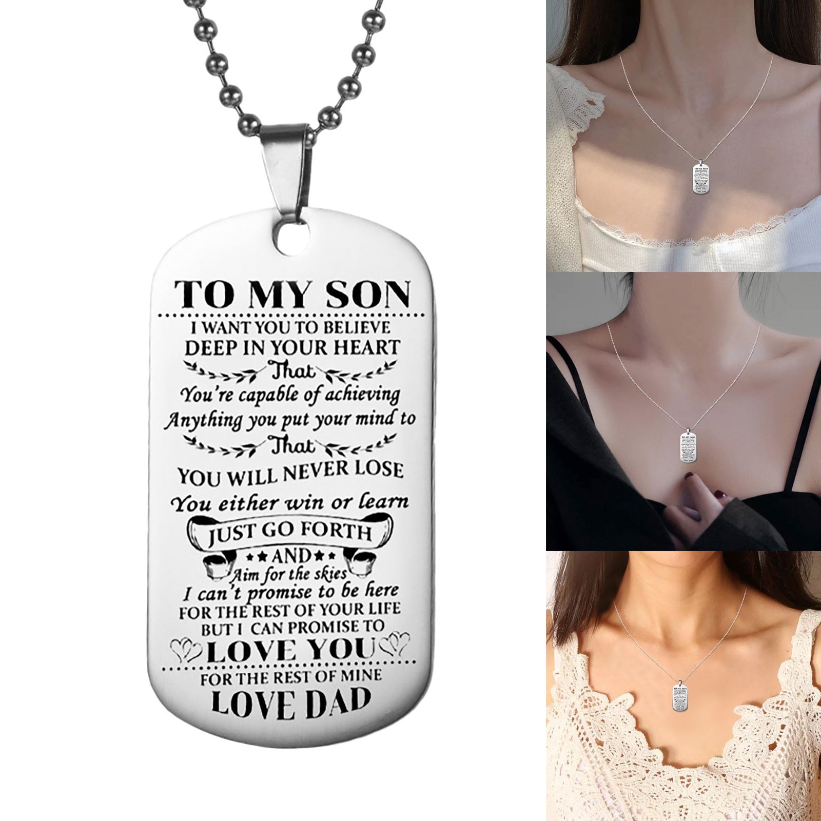 Personalized To My Son Necklace from Mom Mother Fahter Dad I Closed My Eyes  For A Moment Son Birthday Graduation Christmas Customized Gift Box Message  Card - Siriustee.com