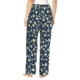 thumbnail image 3 of Uemuo Daisy Floral B Pattern Women's Wide Leg Palazzo Lounge Pants with Pockets Light Weight Loose Comfy Casual Pajama Pants-X-Large, 3 of 9