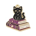 thumbnail image 4 of 30pc Halloween Alloy Eanaml Pendants Golden Magic Cat Charm Book 27x22x1.5mm Hole: 2mm, 4 of 4