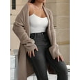 thumbnail image 2 of Fall Long Sleeve Cardigan Sweaters for Women Trendy Winter Open Front Loose Knitted Cardigan with Pockets Camel L, 2 of 8