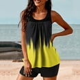 thumbnail image 6 of Fartey 2 Piece Tankini Swimsuit for Women Conservative Swimwear Color Block Scoop Neck Tank Tops with Boyshorts Two Piece Swimsuit Sets 2025 Yellow S-2XL, 6 of 6