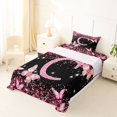 thumbnail image 5 of Manfei Cartoon Letter C Twin Sheets,Cute Butterfly Bedding,Pink,3pcs, 5 of 6