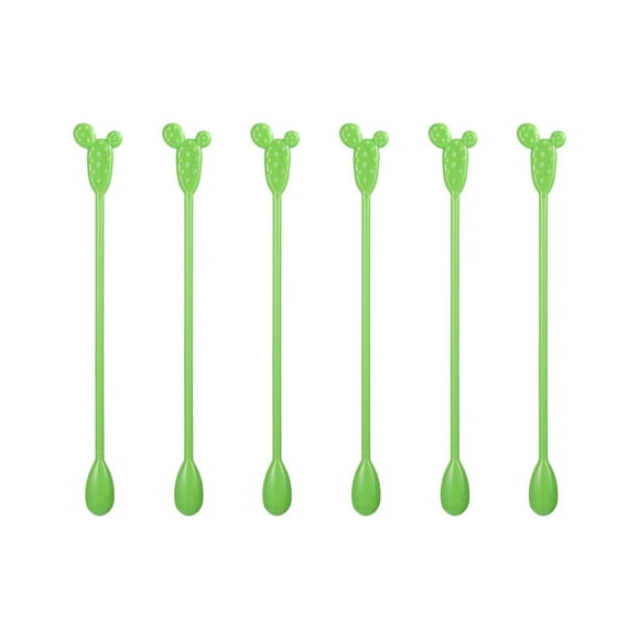 6pcs Drink Stirrers Cactus Shape Beverage Spoons Plastic Beverage Spoon Reusable Coffee Sticks, Cactus Ball