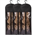 thumbnail image 2 of 6 Piezas Colgador de Peluca Extra y Bolsas de Almacenamiento, Soporte para Extensiones de Cabello una Prueba de Polvo e Impermeable, Diseñado para Pelucas Negras, 2 of 5
