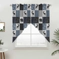 thumbnail image 5 of Blue Cabin Check Kitchen Window Curtains, Swag Curtains Valance for Bedroom Living Room Bathroom, Rustic Bear Elk Farmhouse Buffalo Plaid Rod Pocket Window Curtain Block Drapes 2 Panels 28"x36", 5 of 9