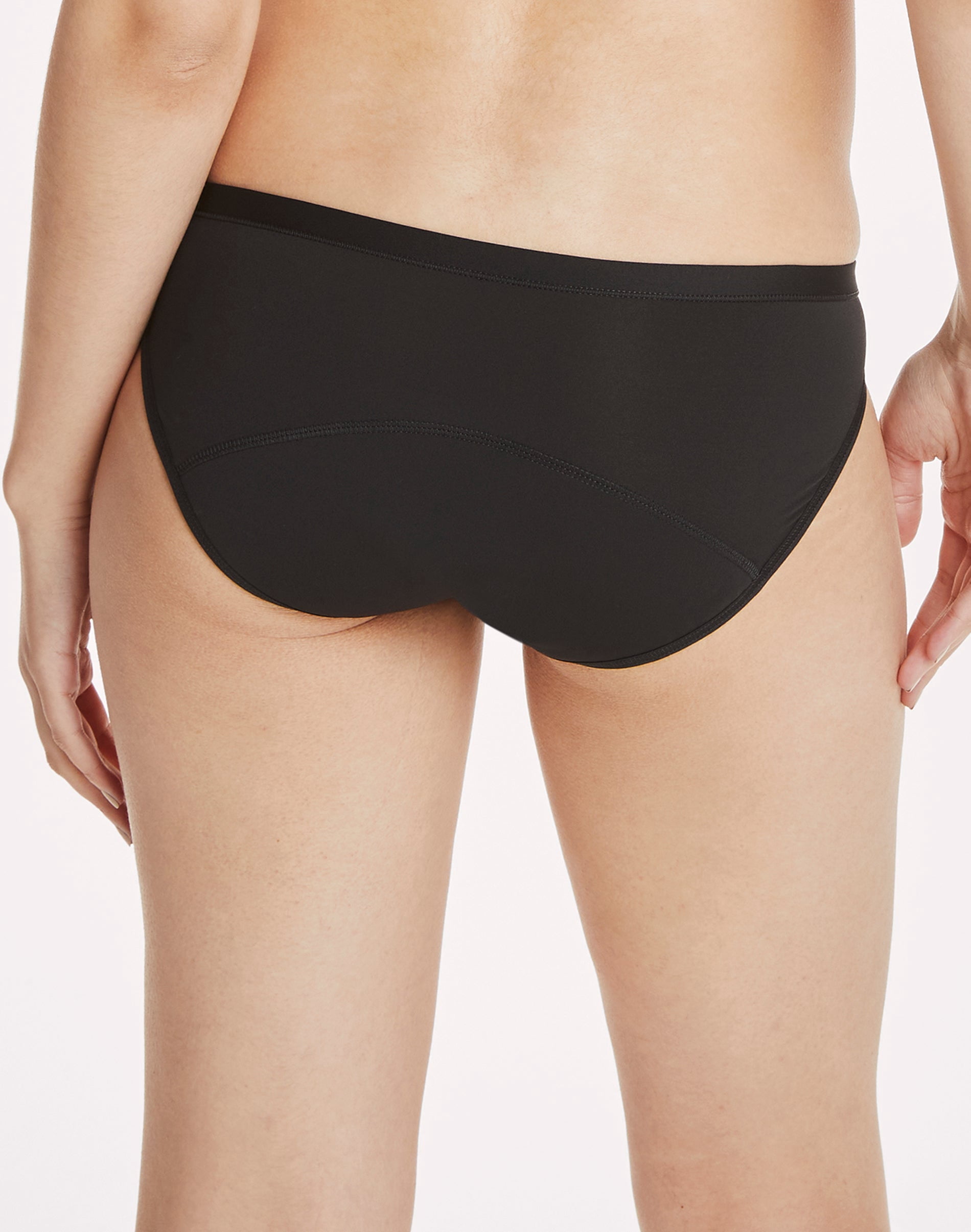 Hanes Comfort, Period. Bikini Underwear, Light Leaks, Black, 3-Pack 5 Women's