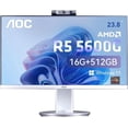 thumbnail image 5 of AOC 23.8" FHD All-in-One Desktop Computer, AMD Ryzen 5 5600G, 16GB RAM, 512GB SSD, Windows 11, Wifi, Keyboard & Mouse for Home & Office, 5 of 10