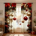 thumbnail image 4 of Leojiow 2 Pcs Rideaux Imprimés pour les Fêtes 2 Pcs de Rideaux Plats 2D Imprimés Rouges avec Flocon de Neige et Motifs Convenant à la Chambre et au Salon 100X220Cm, 4 of 6