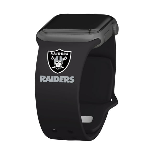 Black Las Vegas Raiders Silicone Apple Watch Band
