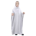 thumbnail image 3 of MQLKF Kids Toddler Baby Spring Summer Solid Color Batwing Sleeve Robe Praying Hijabs Abaya Niqab Burka Hijab Clothing Dress Islam Leisure Fashionable Baby Outerwear For Ramadan, 3 of 5