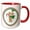 Red/White, variant on 3drose, Cute Bear Wearing Green Scarf Holding Peppermint Stick, 15oz Mug