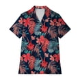 thumbnail image 5 of DHFJKG Women's Baggy Lapel Shirt Short Sleeve Summer Floral Print Button Down Beach Hawaii Vacation Clothes Trendy Tops, 5 of 5