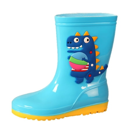 

kpoplk Snow Boots For Toddlers PVC Rubber Children Water Shoes Classic Children Rainboots Waterproof Rain Toddler Girls Boots(A)