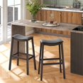 29 Inch Stools Counter Height Barstool with Pu Leather Backless Saddle