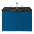thumbnail image 6 of Sink Vanity Cabinet, Wall Mounted, Melamine, Blue Navy Black, Modern Contemporary Urban Design, Hotel Bedroom Bathroom Master Suite Guest, 6 of 10