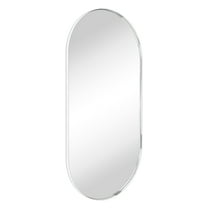 TEHOME 20x40" Chrome Metal Framed Oval Capsule Bathroom Mirror