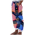thumbnail image 2 of SELONE American Themed Womens Lounge Trousers Plus Size with Pockets Holiday Festive Wear Blue M, 2 of 4