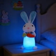 thumbnail image 2 of 12.6" Light Up Plush Easter Decoration LED Rabbit Figurine With Carrot For Spring Home Easter Party Mantel &, 2 of 9