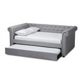 thumbnail image 4 of Baxton Studio Modern Contemporary Solid Wood/MDF Upholstered Queen Daybed with Trundle Gray, 4 of 10