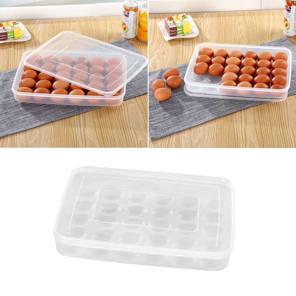 FONDOTIN 1Pcs Egg Box for Fridge Shockproof Storage Plastic 13.6 x 10.2 x 1.6in