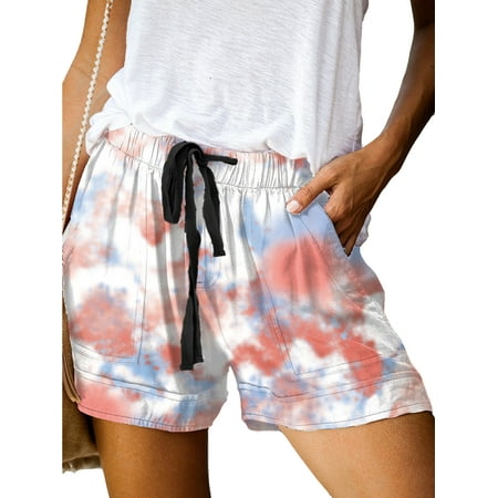 

UKAP Casual Pajamas Shorts for Women Lounge Pants With Pockets Cozy Sleep Shorts Pajama Bottom Camouflage PJ Sleep Night wear for Lady Size S-5XL Red Blue XXL