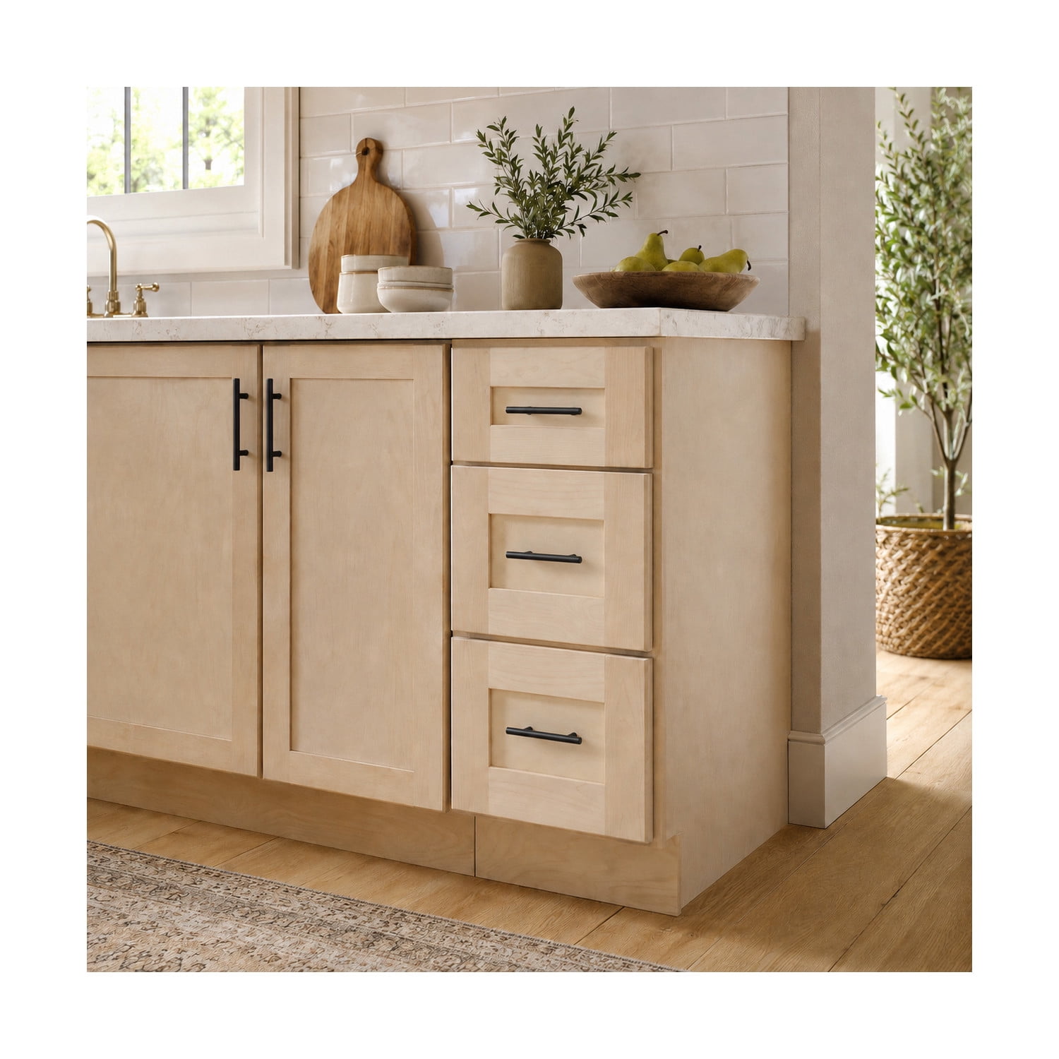 Design House Brookings Kitchen Base Cabinet, Unfinished Birch, 18"