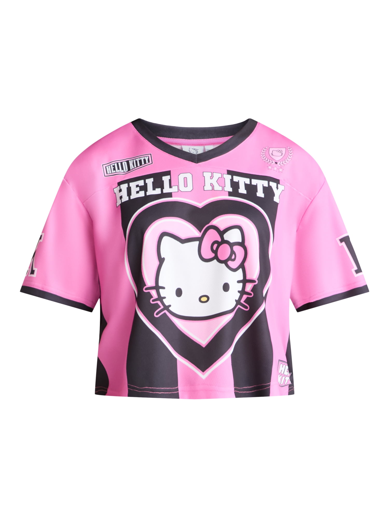 Sanrio Hello Kitty Women’s Graphic Football Skimmer Jersey, Sizes XXS-XXL
