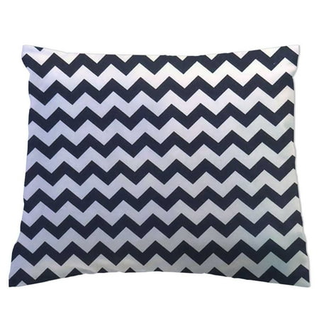 SheetWorld Twin Pillow Case, 100% Cotton Woven 20 x 26, Navy Chevron Zigzag