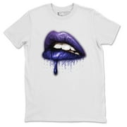 Dripping Lips T Shirt Jordan 12 Dark Concord Sneakers Matching Outfit - AJ12 Top (White / XX-Large)