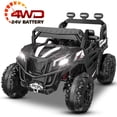 thumbnail image 1 of TOKTOO 24V Powered Ride on UTV, One Seater Kid Car w/ Remote Control, Trunk Storage Space-Black, 1 of 9