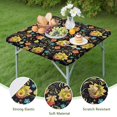 thumbnail image 4 of Pioneer Flower Floral Print Pattern Square Fitted Tablecloth with Elastic Edge,Square Table Cover,Washable Elastic Table Cover for Home Kitchen Party Decor 34"x34", 4 of 6