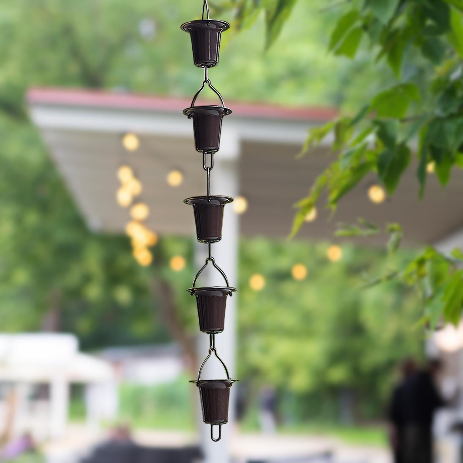 Chaîne De Pluie Décorative Japonaise - Seau D'Arrosoir, Papillon, Cœur, Anneau Ou Cloche Pour Gouttière - Décoration Jardin Extérieur
