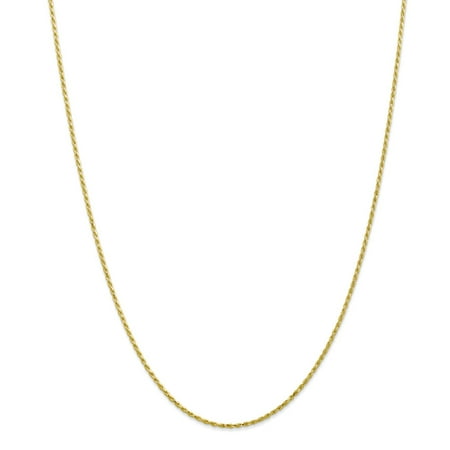 10k Yellow Gold 1.5mm Sparkle-Cut Rope Chain Bracelet - Lobster Claw - Length: 7 to